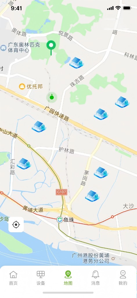 智慧品家地图页展示设备点位